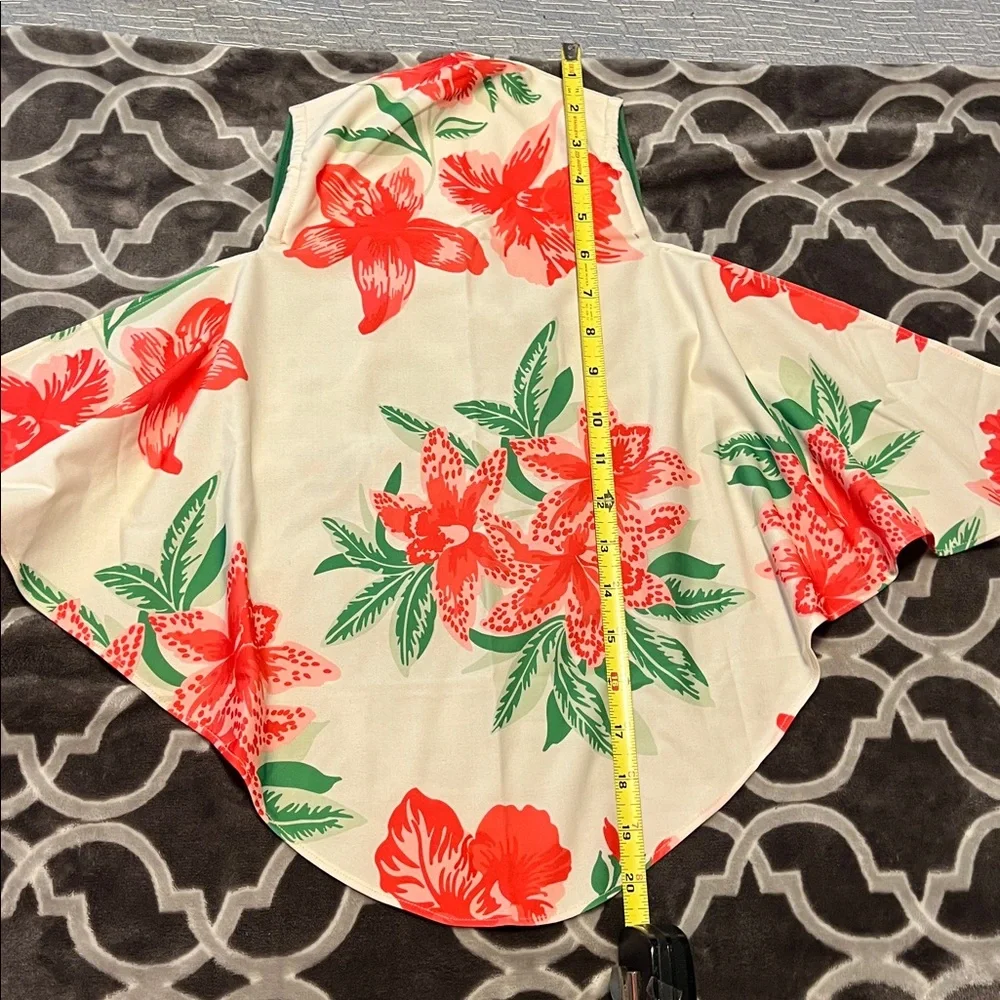 Floral Red and Green Face Mask Scarf Bandanna Face Cover